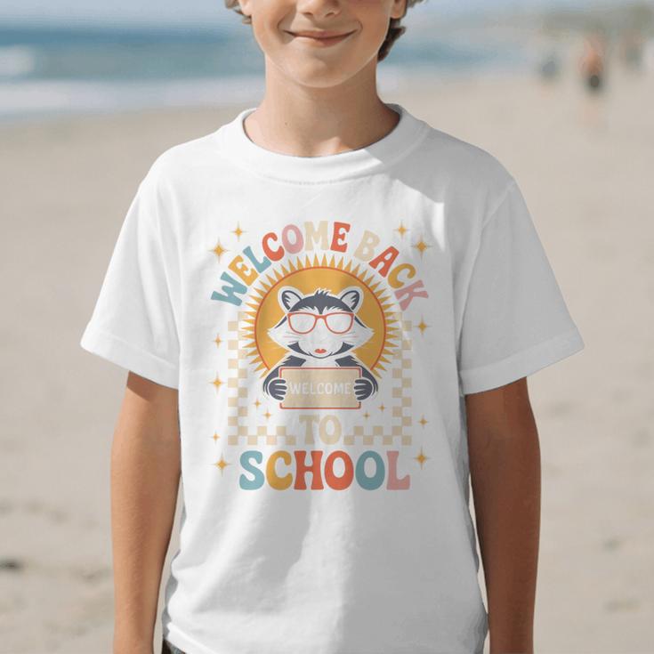 Welcome Back To School Raccoon First Day Of School Checkered Premium Tri-Blend Graphic Kid T-Shirt Welcome Back To School Raccoon First Day Of School Checkered Premium Tri-Blend Graphic Kid T-Shirt
