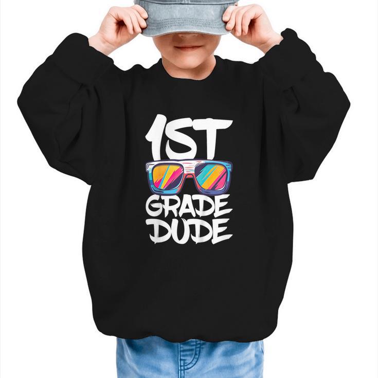 1st Grade Dude Shirt Back To School First Grade Boy Girl Graphic Kid Sweatshirt