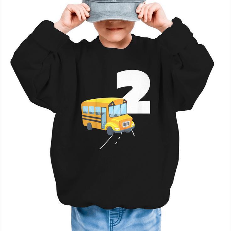 2nd Birthday School Bus Kids Back To School Themes Party Graphic Kid Sweatshirt