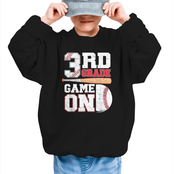 3rd Grade Game On Back To School Baseball Boy Third Grade Graphic Kid Sweatshirt