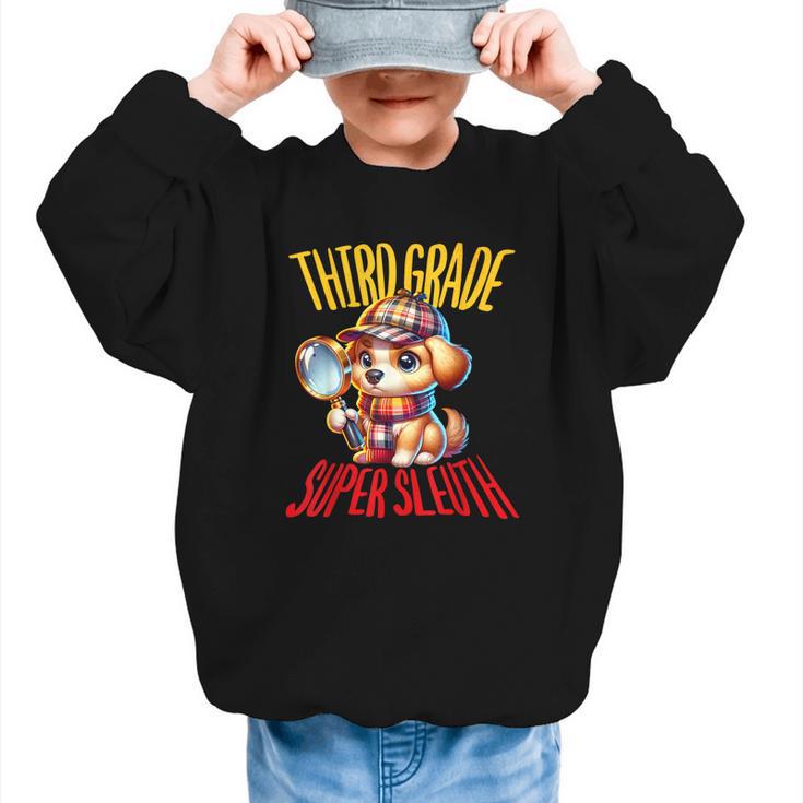 3rd Grade Super Sleuth Dog Detective Back To School Kids Graphic Kid Sweatshirt