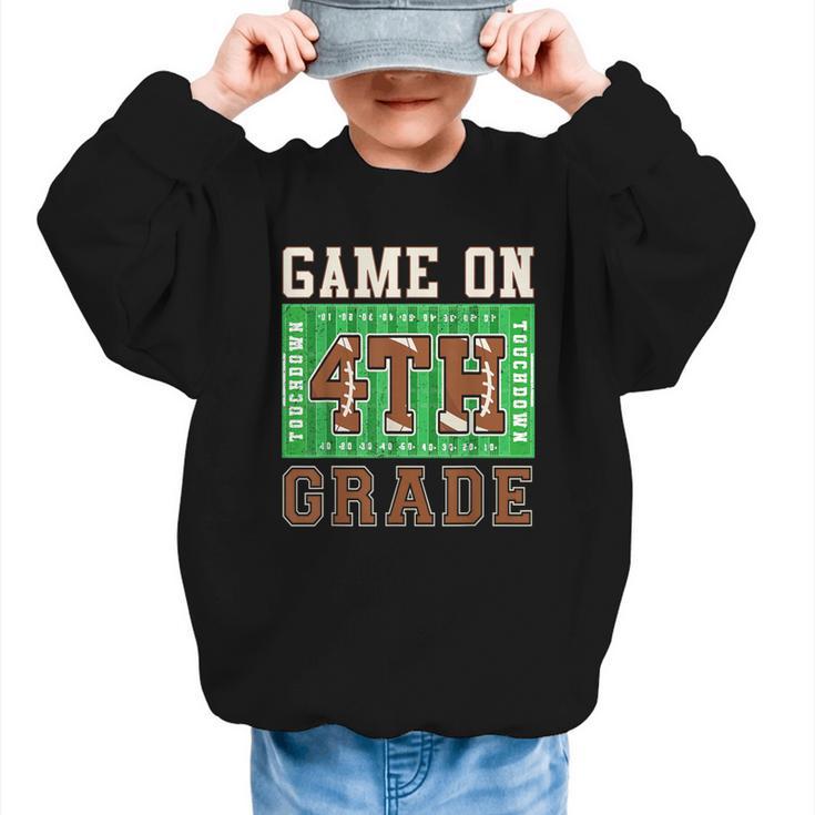 4th Grade Boys Kids Football Back To School Fourth Grade Graphic Kid Sweatshirt