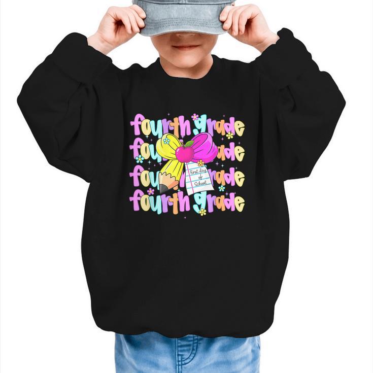 4th Grade For Girls Back To School First Day Fourth Grade Graphic Kid Sweatshirt