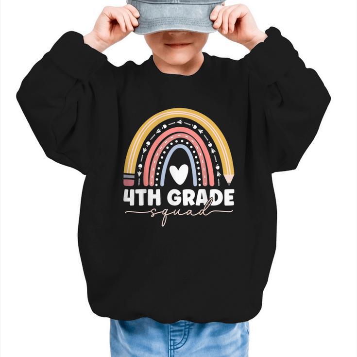 4th Grade Squad Rainbow Back To School Graphic Kid Sweatshirt