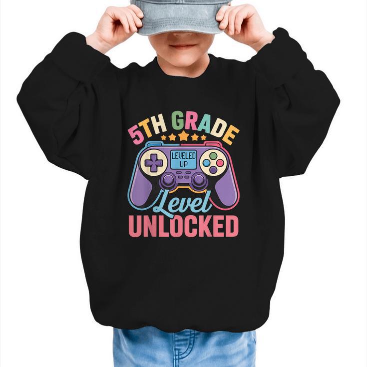 5th Grade Level Unlocked Shirt – Gamer Back To School Graphic Kid Sweatshirt