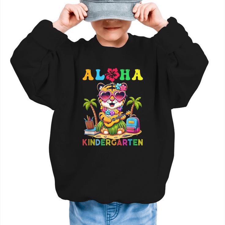 Aloha Kindergarten Tiger Hawaii Back To School Kids Girls Graphic Kid Sweatshirt