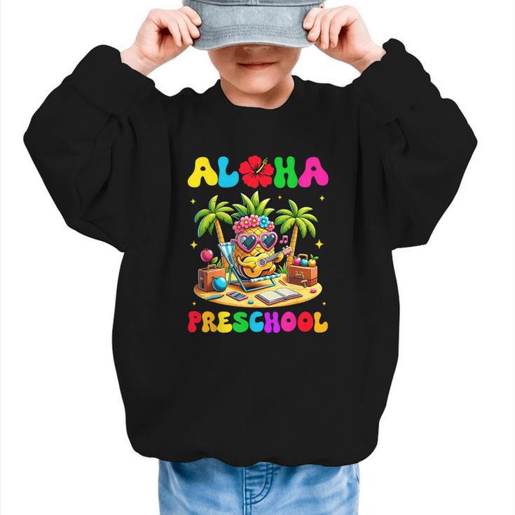 Aloha Preschool Pineapple Hawaii Back To School Kids Girl Graphic Kid Sweatshirt