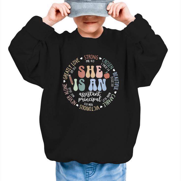 Assistant Principal God Says She Is Christian Back To School Graphic Kid Sweatshirt Assistant Principal God Says She Is Christian Back To School Graphic Kid Sweatshirt