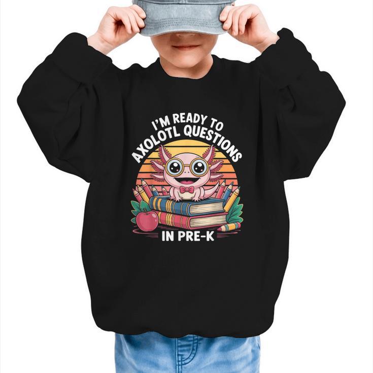 Back To School Axolotl Design For Pre-K Students Graphic Kid Sweatshirt