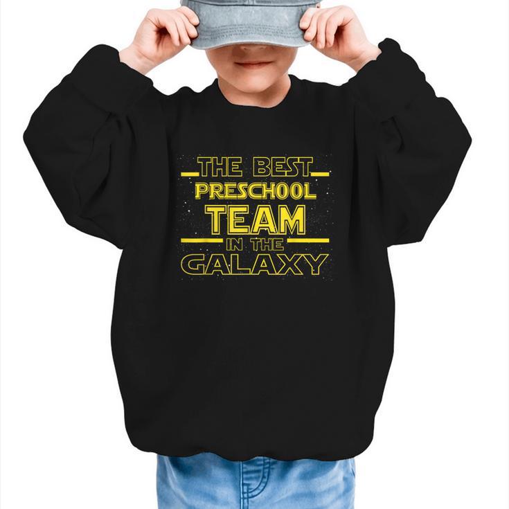 Back To School Best Preschool Team In The Galaxy Space Out Graphic Kid Sweatshirt