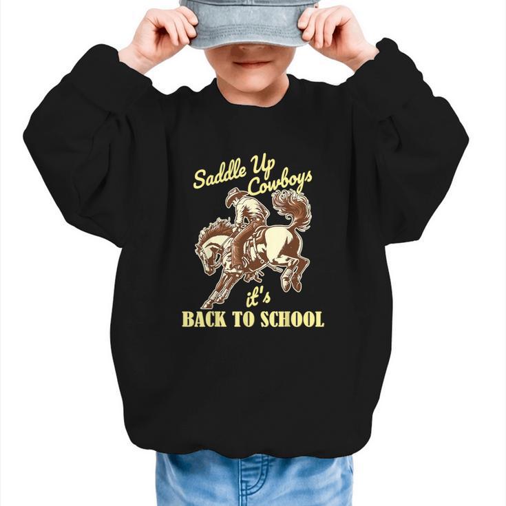 Back To School Cowboy Rodeo Country Western Saddle Up Boys Graphic Kid Sweatshirt