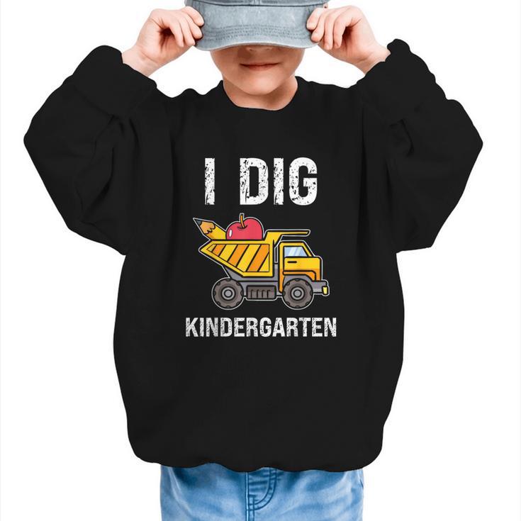 Back To School I Dig Kindergarten Dumping Truck Boys Girls Graphic Kid Sweatshirt