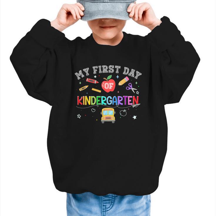 Back To School My First Day Of Kindergarten Boy Girl Graphic Kid Sweatshirt