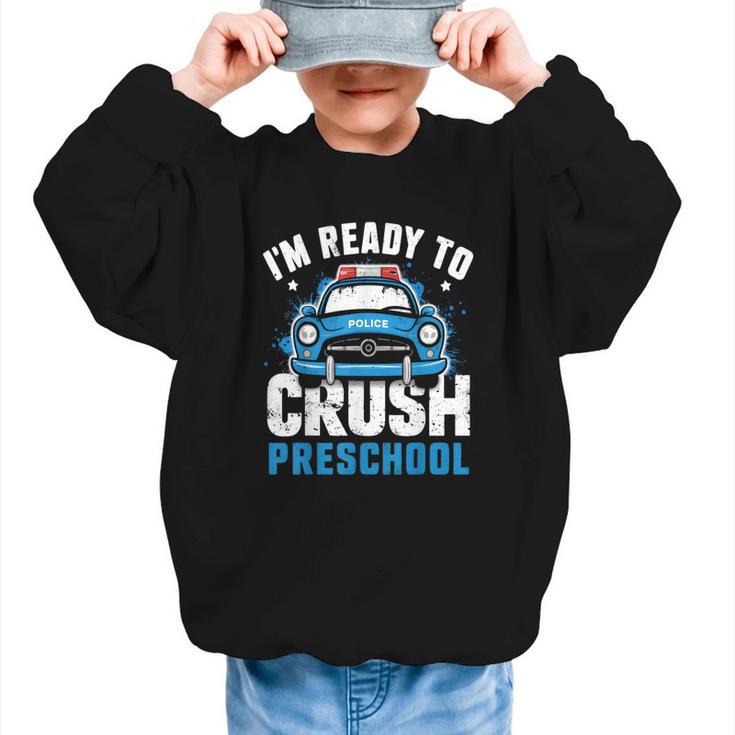 Back To School First Day Of Preschool Police Car Boys Graphic Kid Sweatshirt