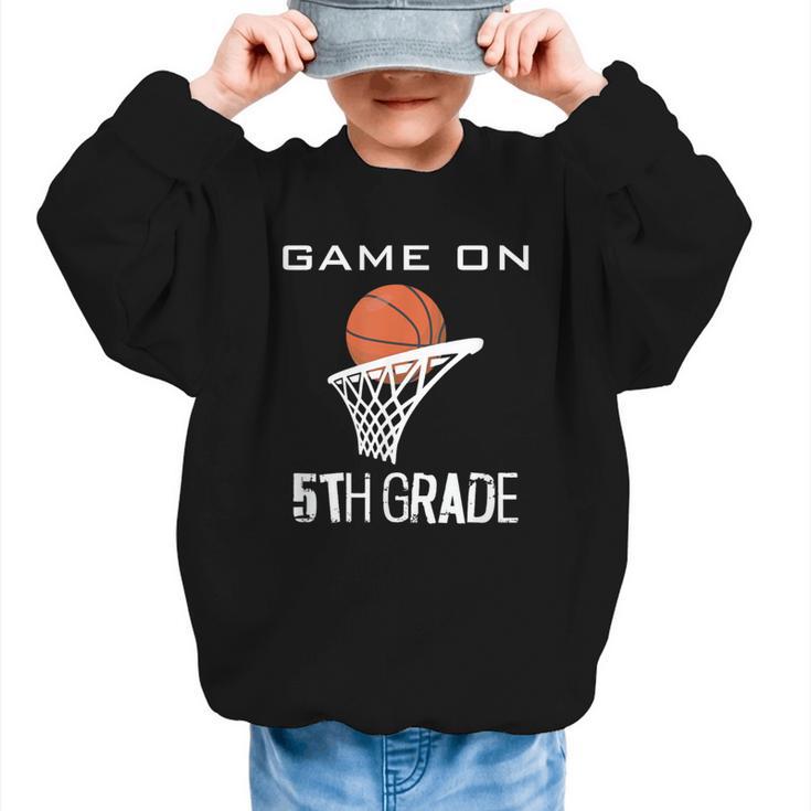 Back To School Game On 5th Grade Basketball Kids Graphic Kid Sweatshirt