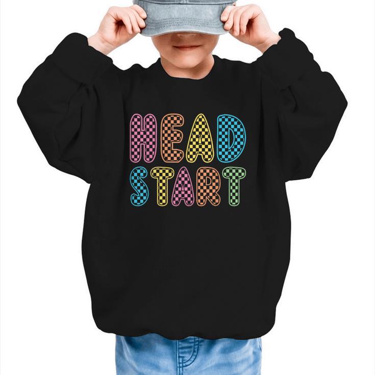 Back To School Head Start First Day Men Women Kid Checkered Graphic Kid Sweatshirt