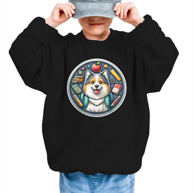 Back To School Icelandic Sheepdog Dog Boy Girls Student Kids Graphic Kid Sweatshirt