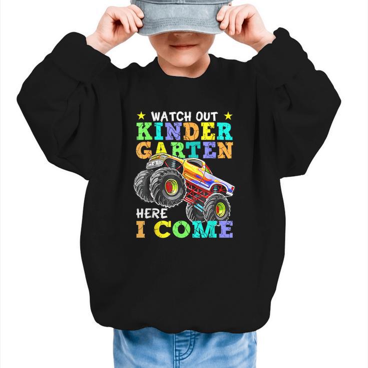 Back To School Kindergarten Here I Come For Boy Kid Truck Graphic Kid Sweatshirt