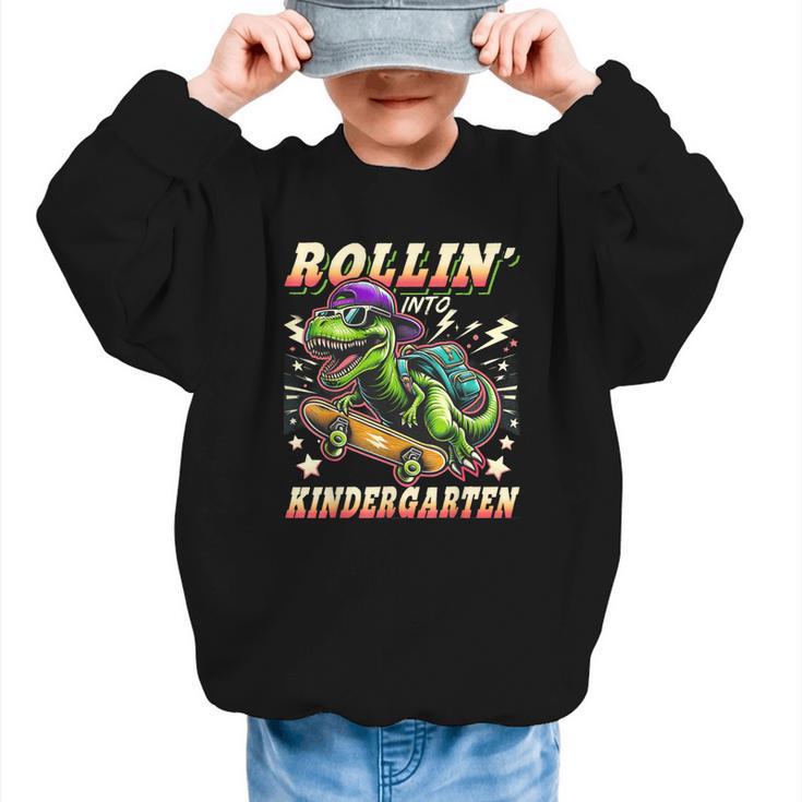 Back To School Kindergarten Dinosaur First Day Of School Boy Graphic Kid Sweatshirt