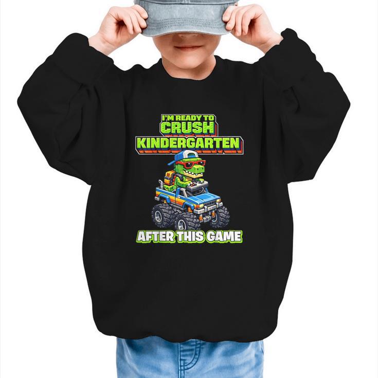 Back To School Kindergarten Retro Monster Truck Dinosaur Boy Graphic Kid Sweatshirt