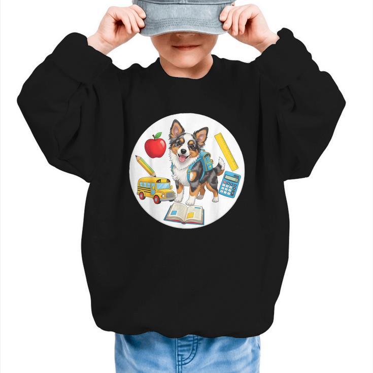 Back To School Miniature American Shepherd Dog Boys Girls Graphic Kid Sweatshirt