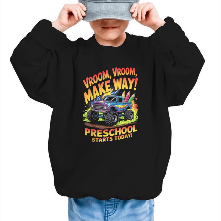 Back To School Preschool Pre-K Monster Truck First Day Boys Graphic Kid Sweatshirt