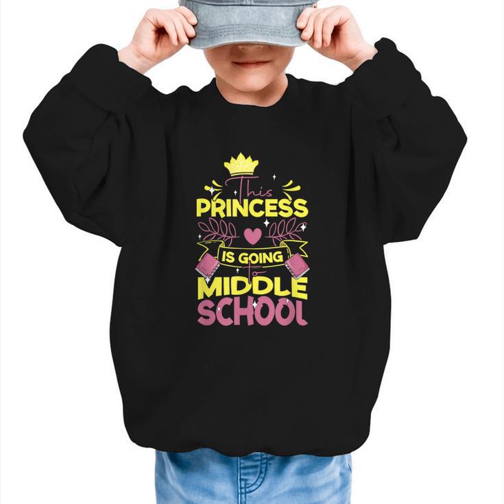 Back To School This Princess Is Going To Middle School Graphic Kid Sweatshirt