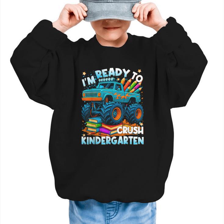 Back To School Ready To Crush Kindergarten Monster Truck Boy Graphic Kid Sweatshirt
