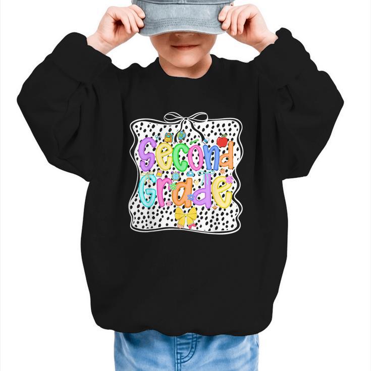 Back To School Second Grade Girls 2nd Grade Dalmatian Dots Graphic Kid Sweatshirt