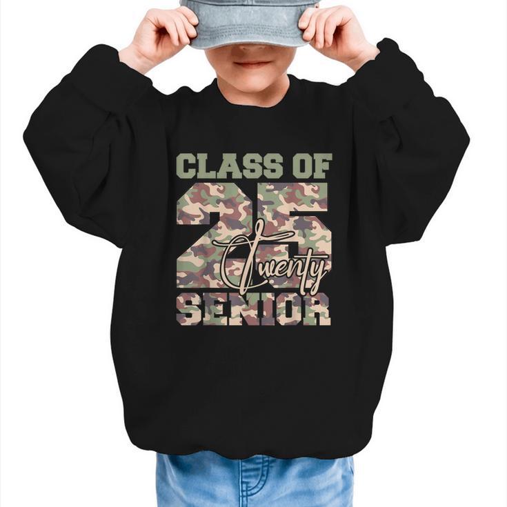 Back To School Senior 12th Grade Class Of 2025 Camouflage Graphic Kid Sweatshirt