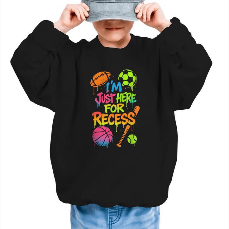 Back To School Sports Basketball Football Recess Graphic Kid Sweatshirt
