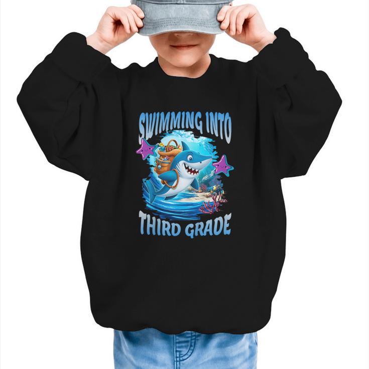 Back To School Third Grade Shark Graphic Kid Sweatshirt