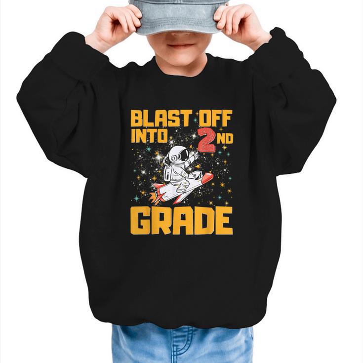 Blast Off Into Second Grade Back To School 2nd Graders Graphic Kid Sweatshirt