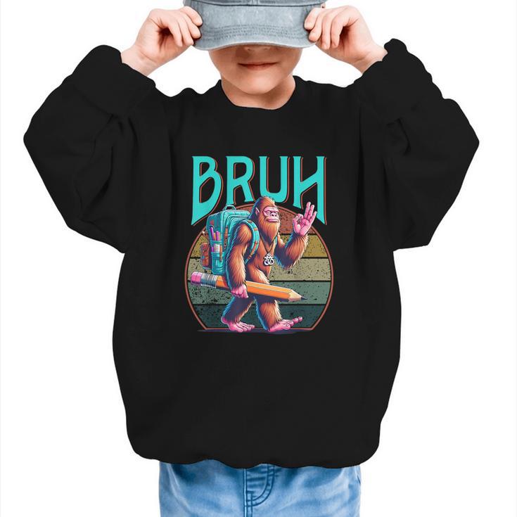 Boys Modern Bruh Big Foot Back To School Graphic Graphic Kid Sweatshirt