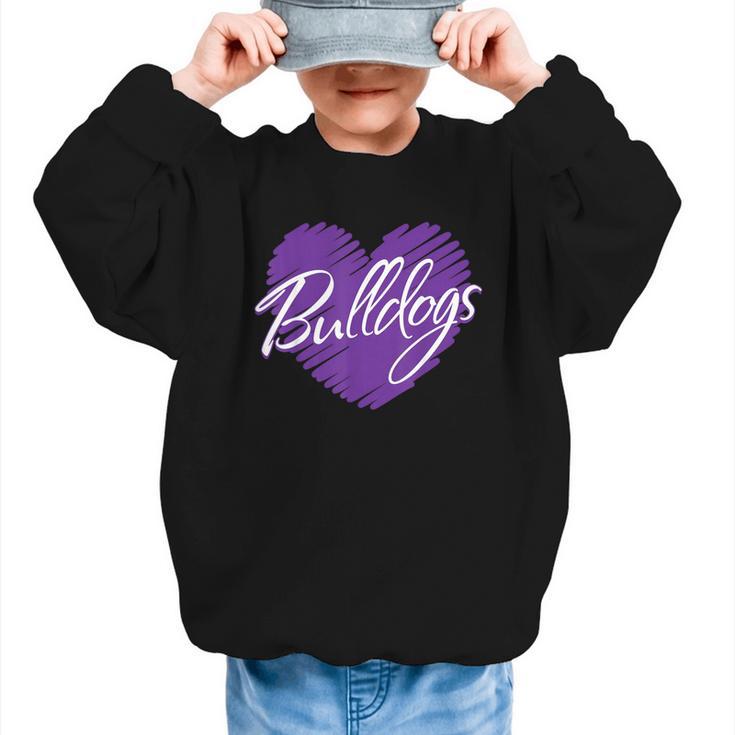 Bulldogs Heart Back To School Spirit P Graphic Kid Sweatshirt