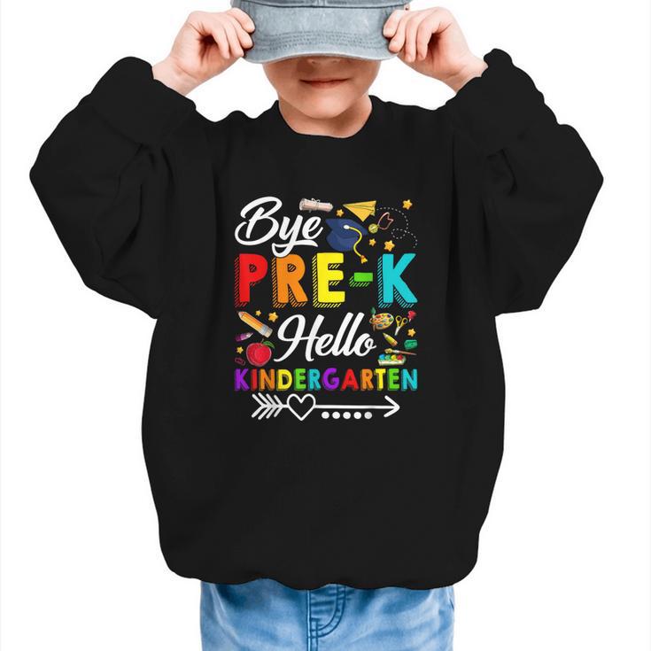 Bye Pre-K Hello Kindergarten Students Pupils Back To School Graphic Kid Sweatshirt