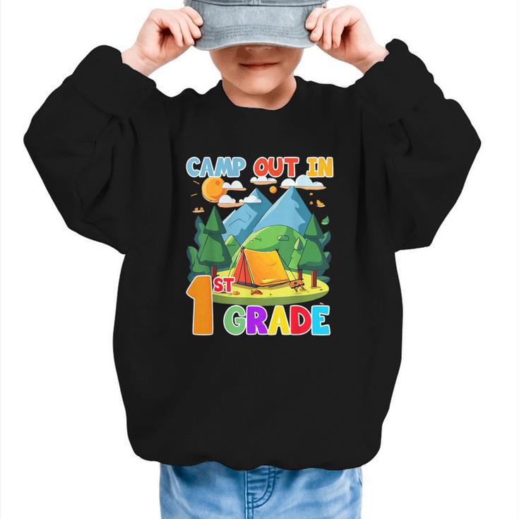 Camp Out In 1st Grade Back To School For Camping Lover Graphic Kid Sweatshirt