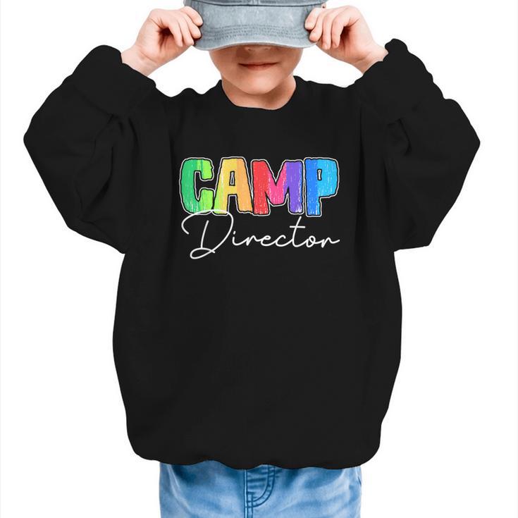 Camp Director Counselor Camper Camping Back To School Graphic Kid Sweatshirt