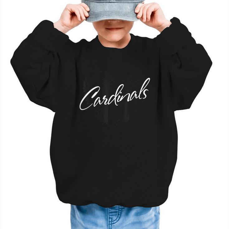 Cardinals Heart Back To School Spirit Graphic Kid Sweatshirt