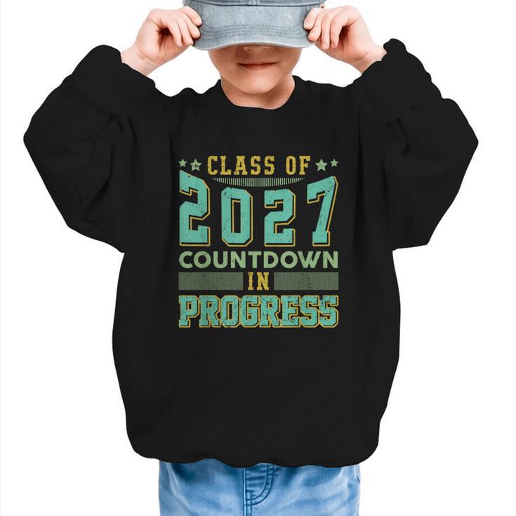 Class Of 2027 Countdown In Progress Fun Back To School Retro Graphic Kid Sweatshirt
