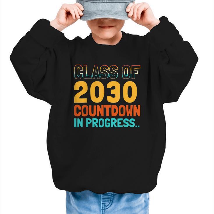 Class Of 2030 Countdown In Progress Fun Back To School Retro Graphic Kid Sweatshirt