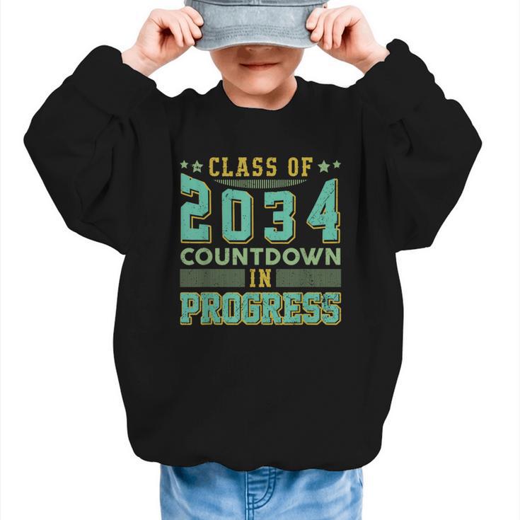 Class Of 2034 Countdown In Progress Fun Back To School Retro Graphic Kid Sweatshirt