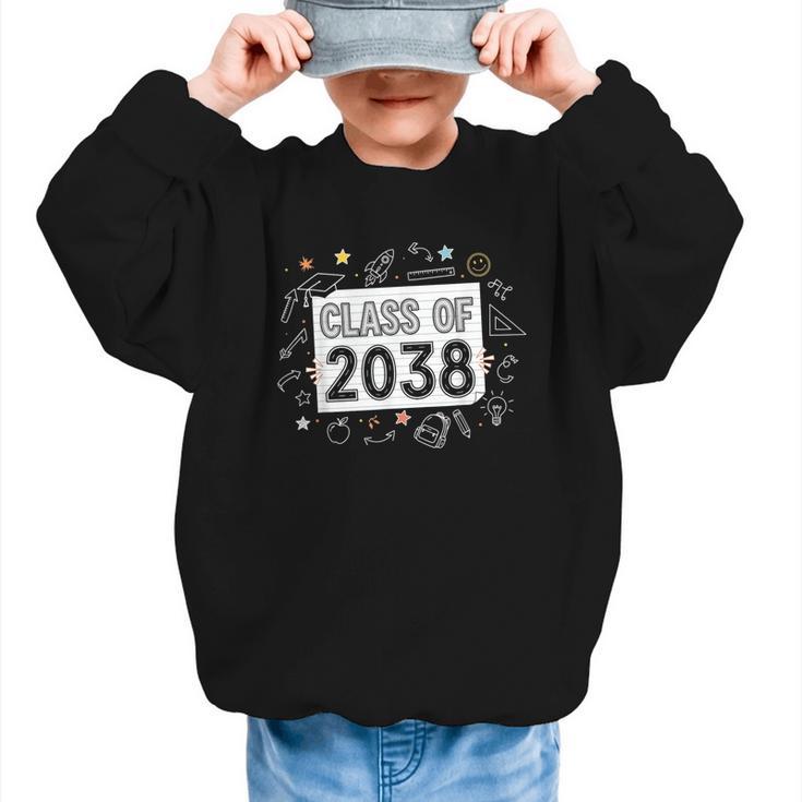 Class Of 2038 Grow Wiith Me School Back To School First Day Graphic Kid Sweatshirt