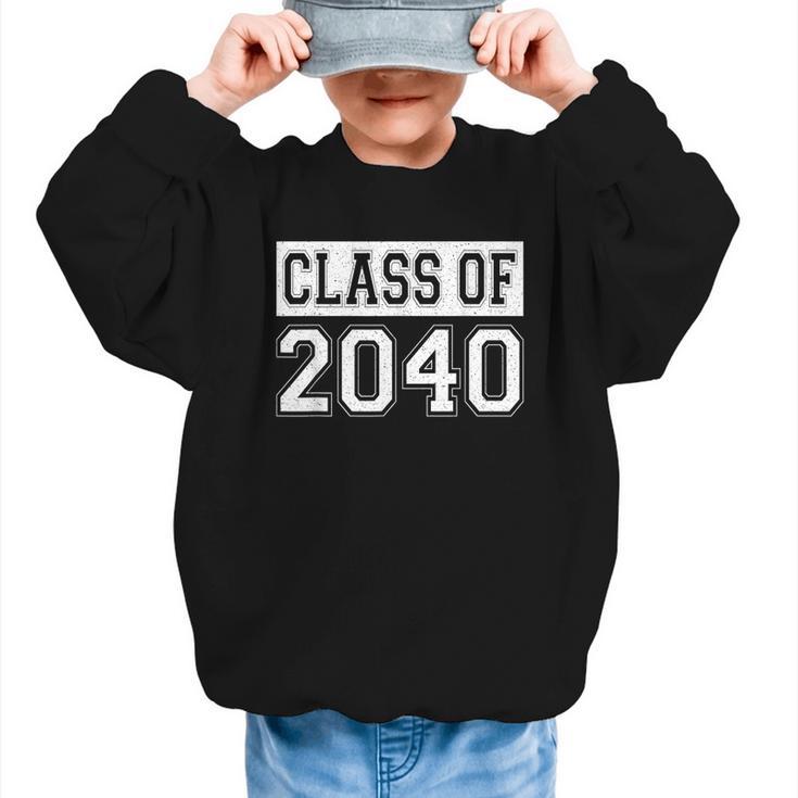Class Of 2040 Senior Graduation Year Vintage Back To School Graphic Kid Sweatshirt
