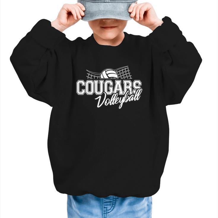 Cougars Volleyball Back To School Spirit Graphic Kid Sweatshirt
