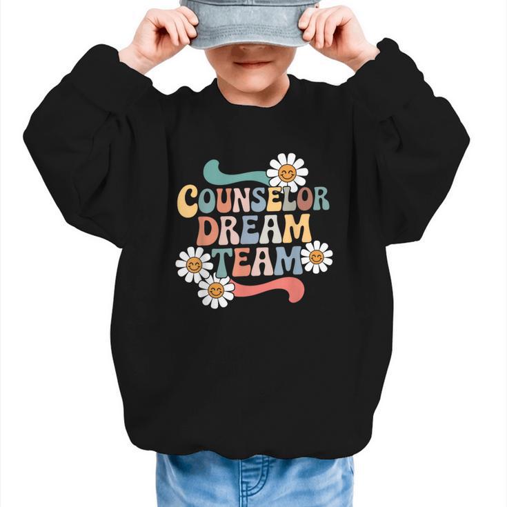 Counselor Dream Team Retro Back To School Counselor Squad Graphic Kid Sweatshirt