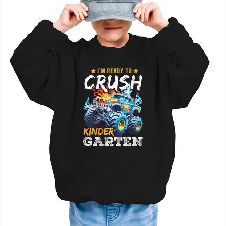 Crush Kindergarten Monster Truck Back To School Boys Graphic Kid Sweatshirt