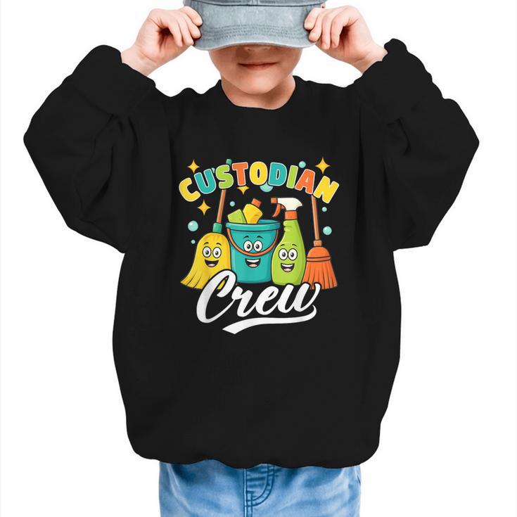 Custodial Crew Back To School Custodial Staff Graphic Kid Sweatshirt