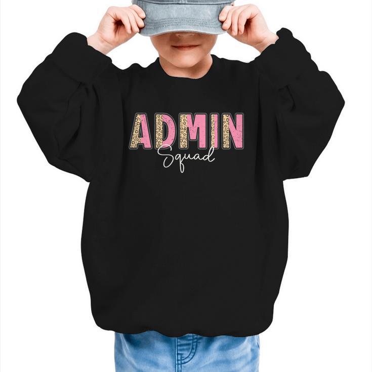 Cute Admin Squad Crew Team Back To School Administration Graphic Kid Sweatshirt