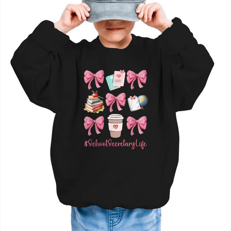 Cute Coquette Bows School Secretary Life Back To School Graphic Kid Sweatshirt